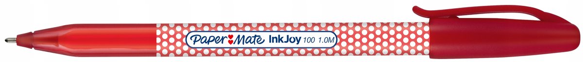 Paper Mate Inkjoy 1.0 M Rode Pen - Vloeiend Schrijven, Sneldrogend