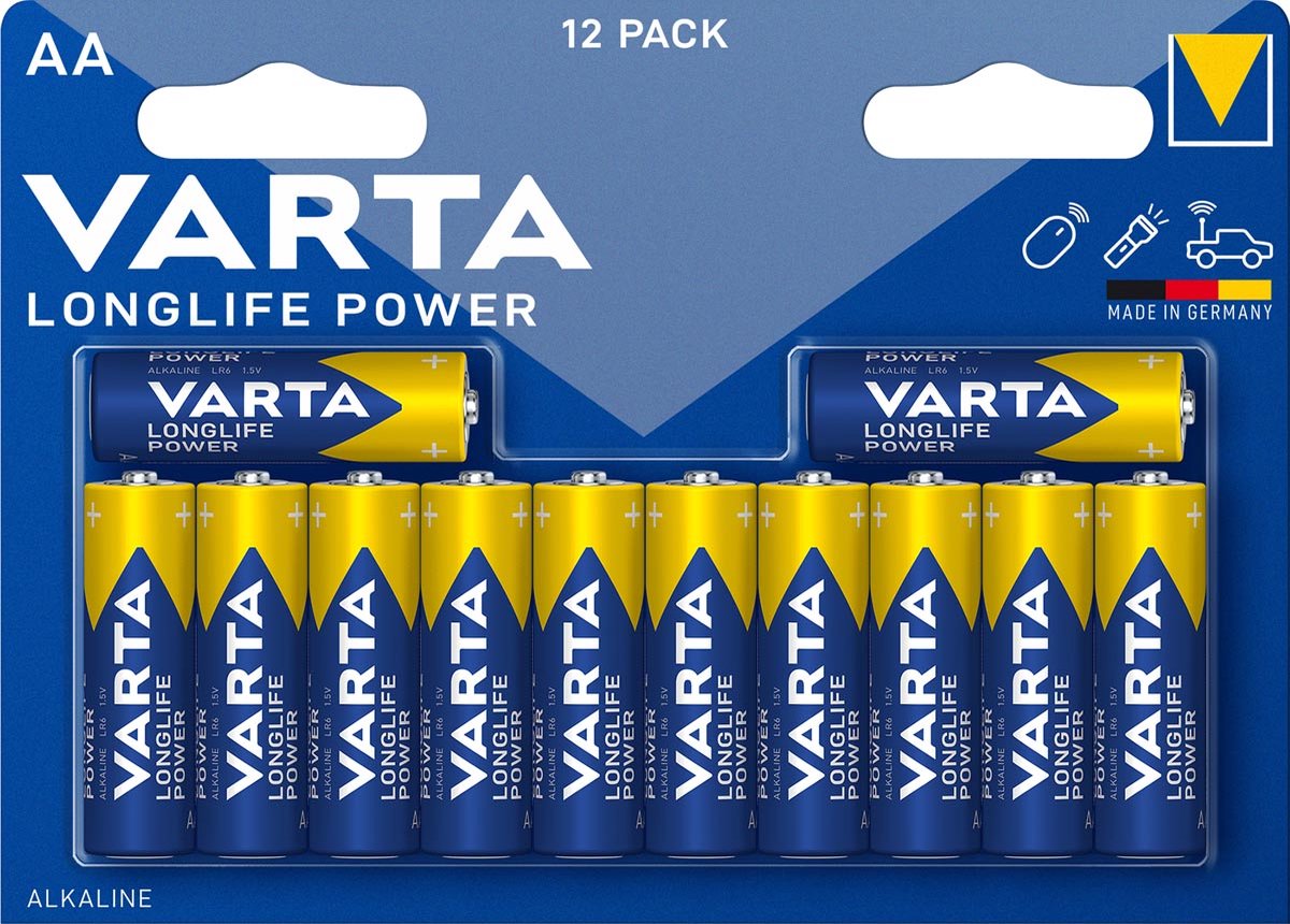 Varta AA Alkaline Batterijen - 1.5 V High Energy - 12 stuks