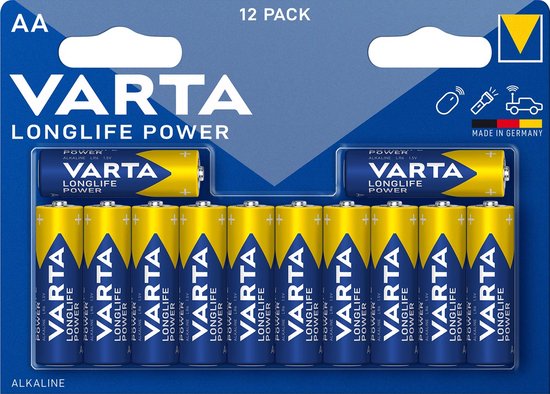 Varta AA Alkaline Batterijen - 1.5 V High Energy - 12 stuks