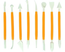 Boetseerspatel conda set à 8 stuks 15 cm plastic