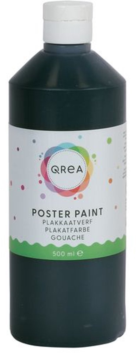 Plakkaatverf qrea zwart 500ml