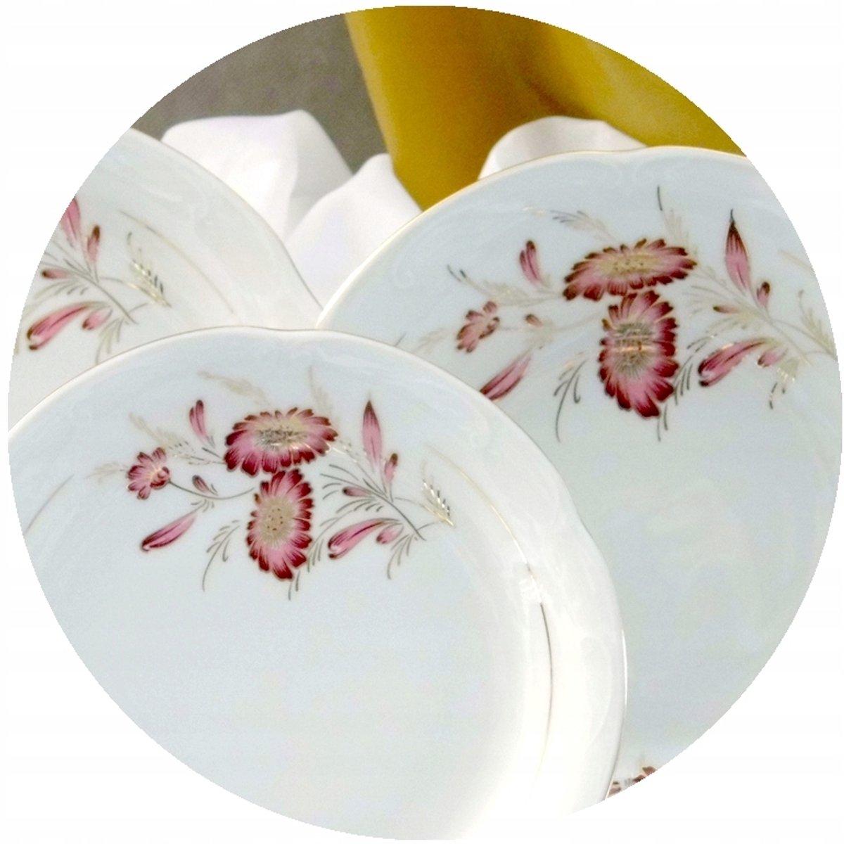 Kamélia Diep Bord 22,5 cm - Handgemerkt Porselein