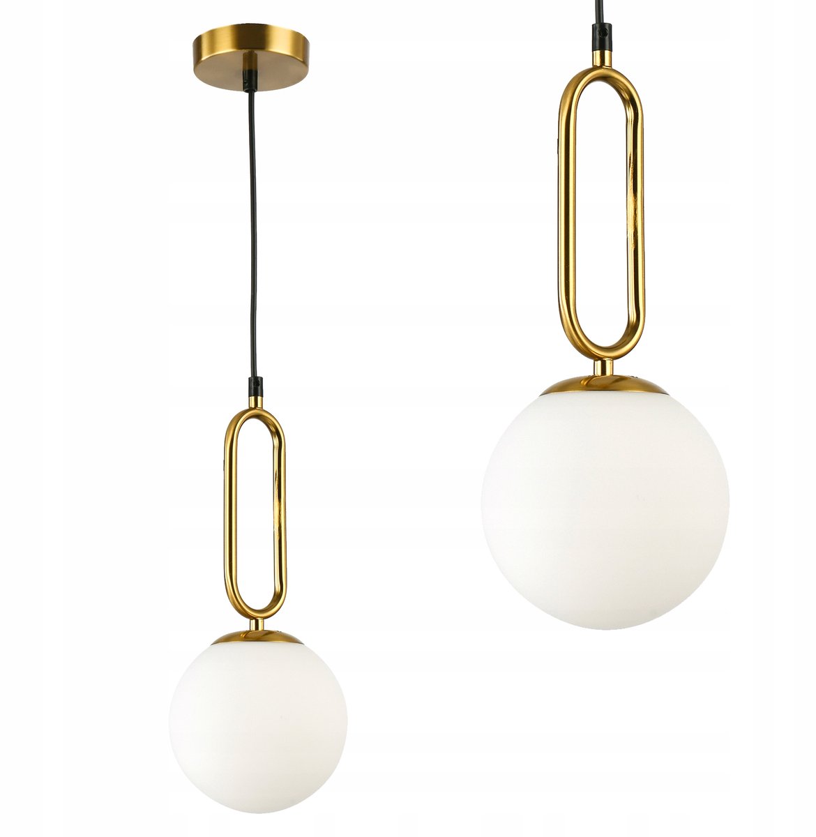Gouden Hanglamp E27 Glazen Bol 100cm - Stijlvol Loft Design