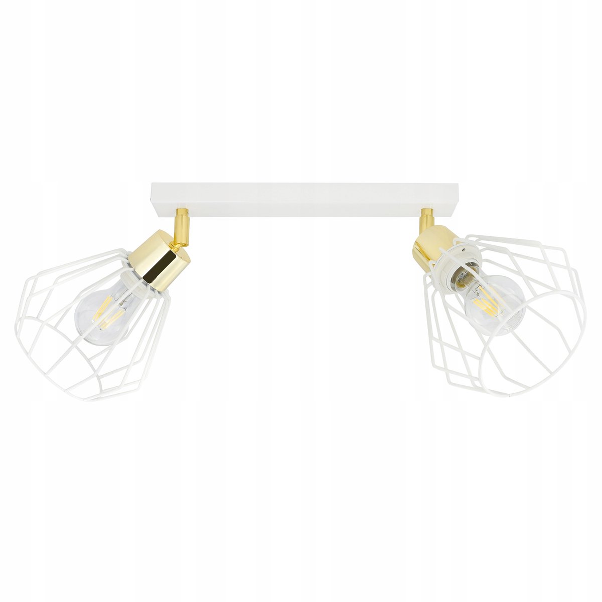 Moderne plafondlamp wit goud - stijlvolle hanglamp met 2 lichtpunten