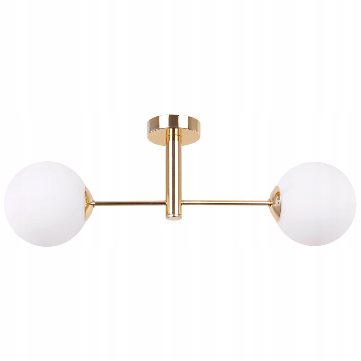 Gouden Glamour Hanglamp met Witte Bollen - E14 - 65cm Breedte