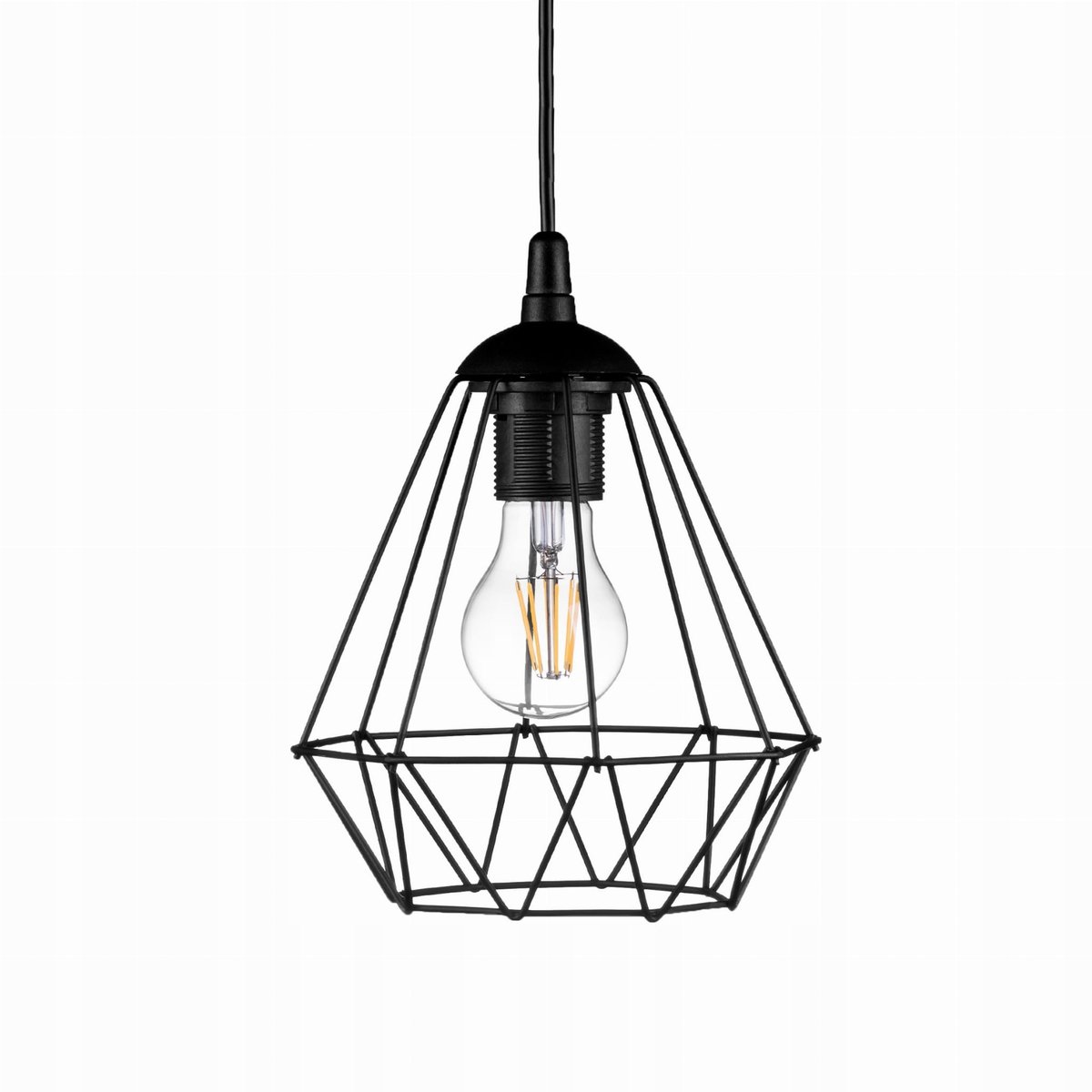 Hanglamp Loft Diamant Zwart Metaal E27
