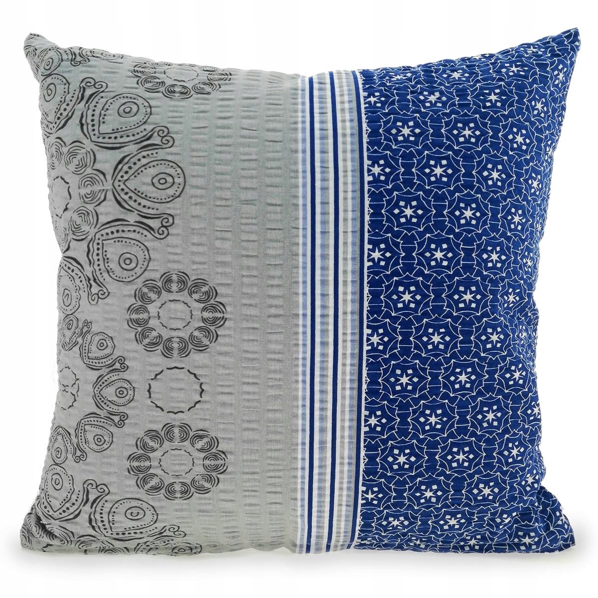 Kussensloop Kora 50x60cm - Verticale Banen Navy Blauw & Grijs