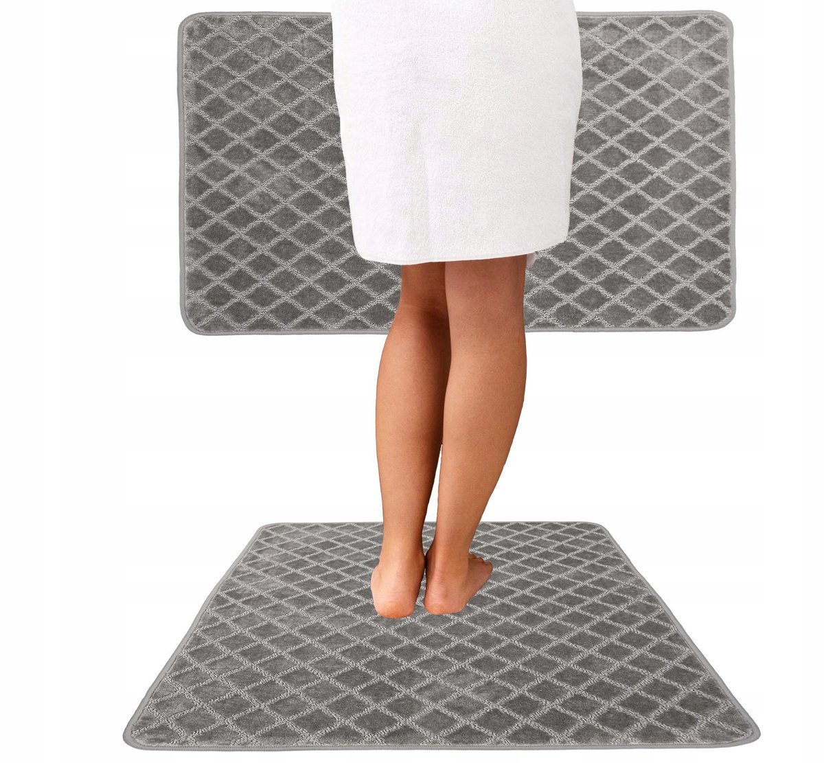Luxe 3D Antislip Badkamermat Grijs 50x80 cm