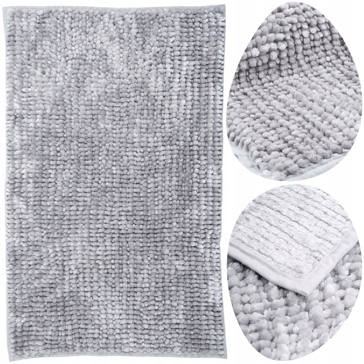 Zachte Badmat Chenille 50x80cm Antislip - Dik & Absorberend - Grijs