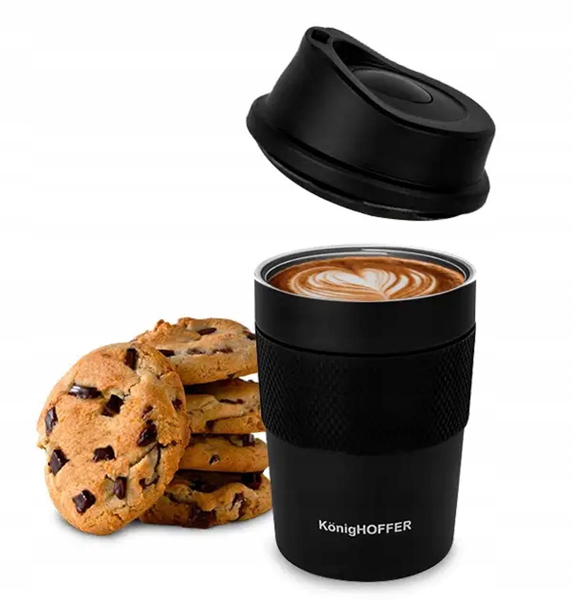 KonigHOFFER Elliot Thermobeker 330ml - Zwart Roestvrij Staal