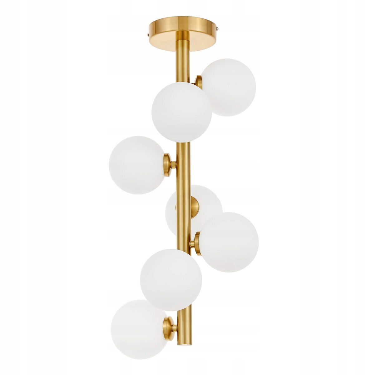 Lumina Deco Petrica Hanglamp Messing Wit Glas 7 lichtpunten G9