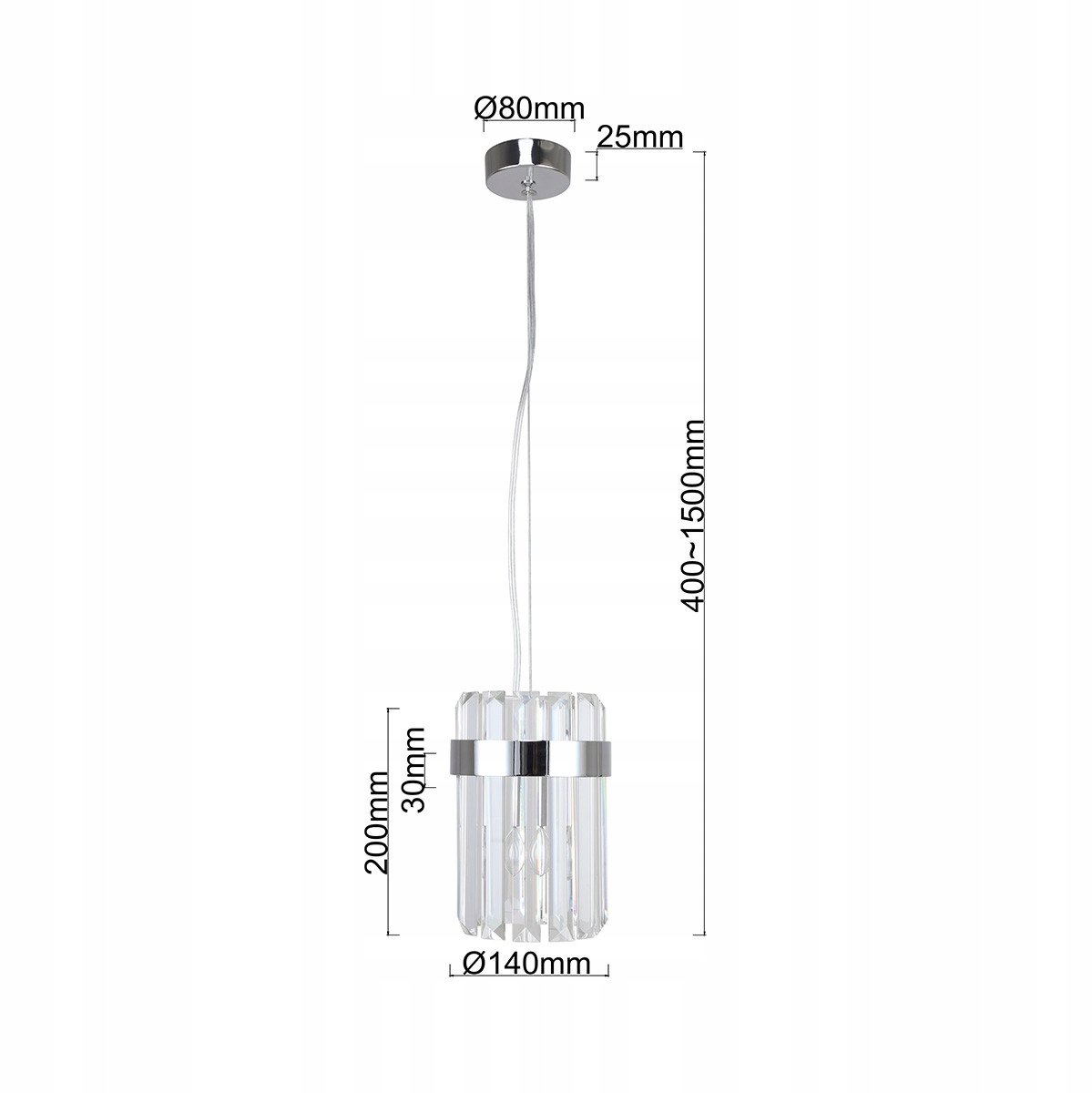 VETRO Hanglamp Chroom Transparant Glas E14 - Stijlvolle Verlichting