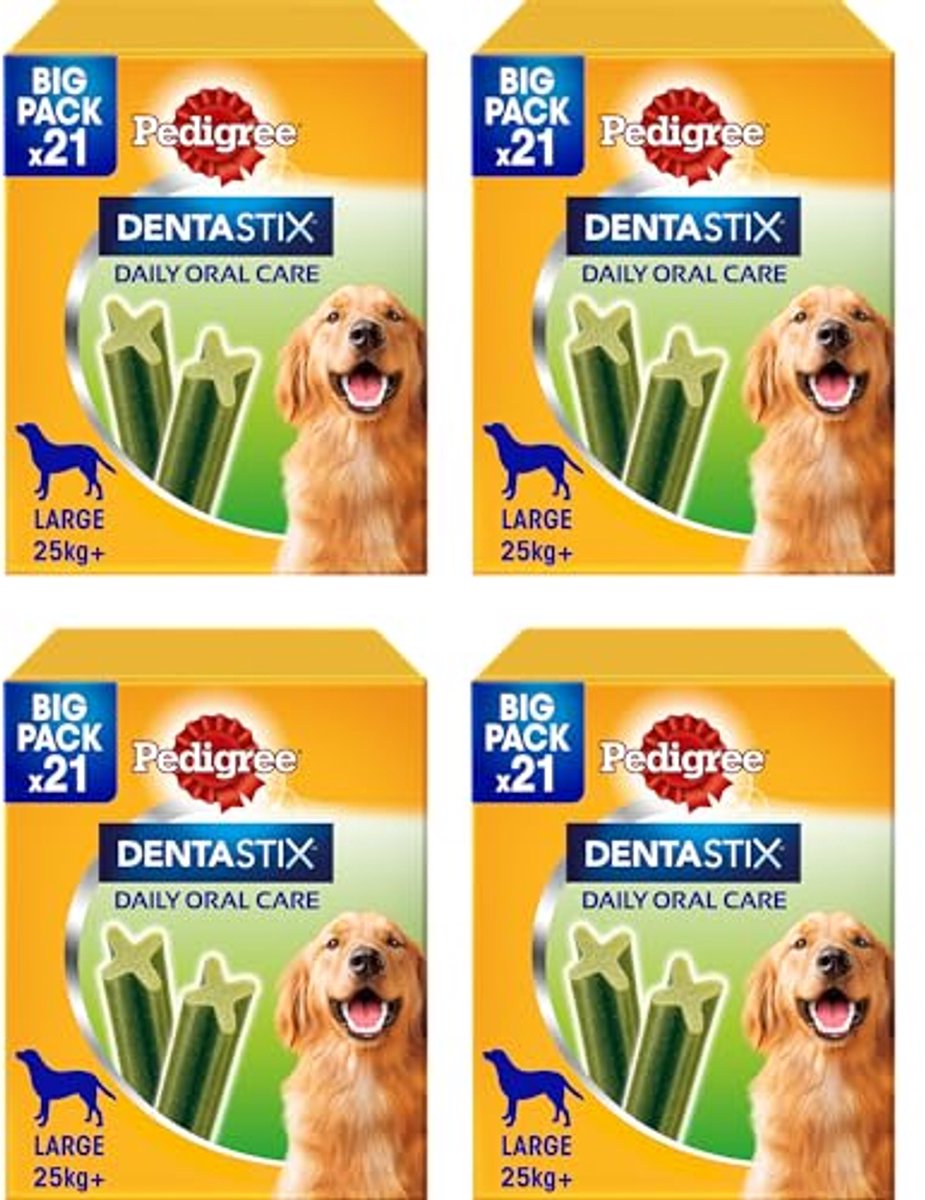 Mondhygiëne Snacks voor Grote Honden - 84 Stuks, Voorkomt Tandsteen en Slechte Adem