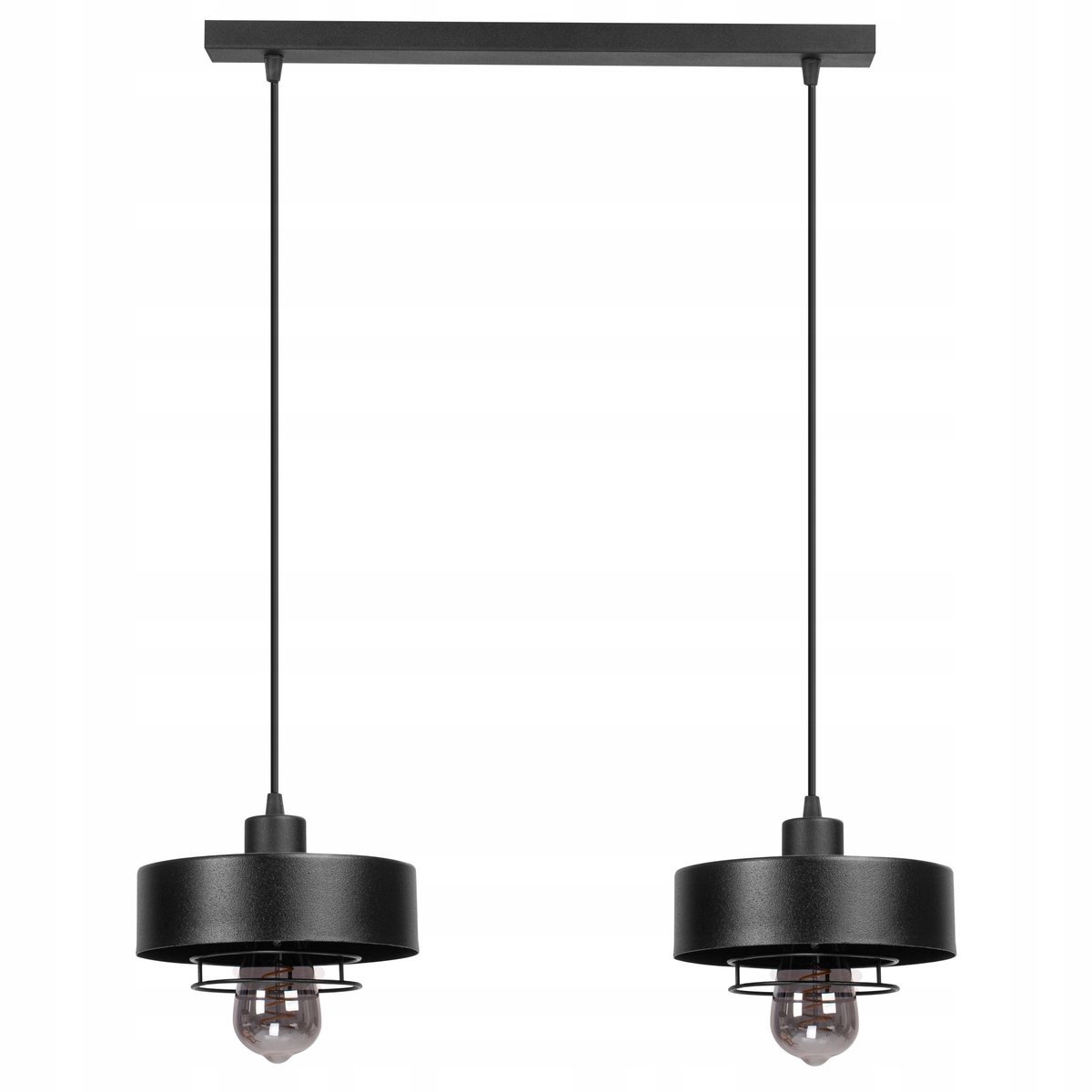 Zwarte Loft Hanglamp met Veerontwerp - Stijlvol en Modern
