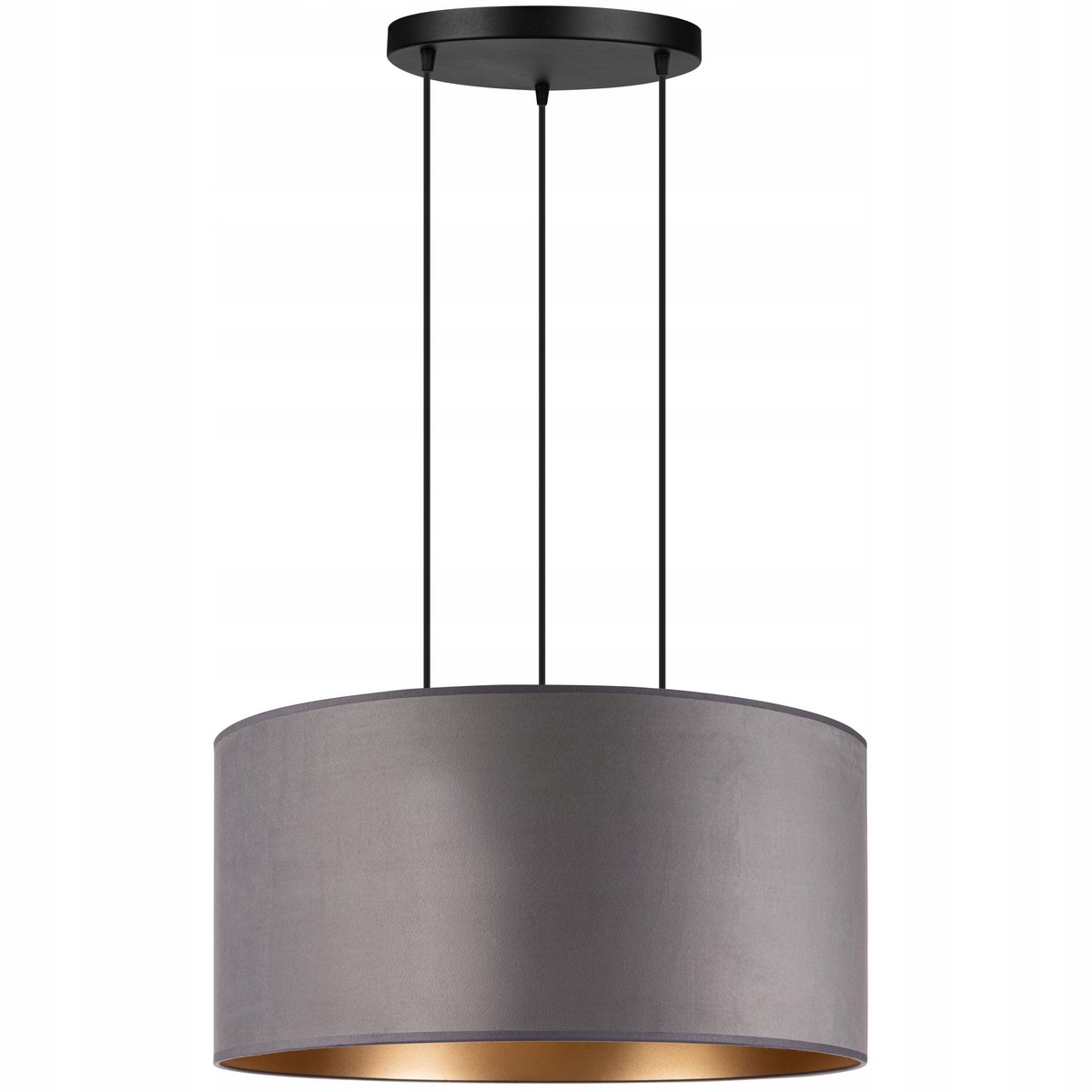 Grote Hanglamp XL 60cm Velours Grijs Goud