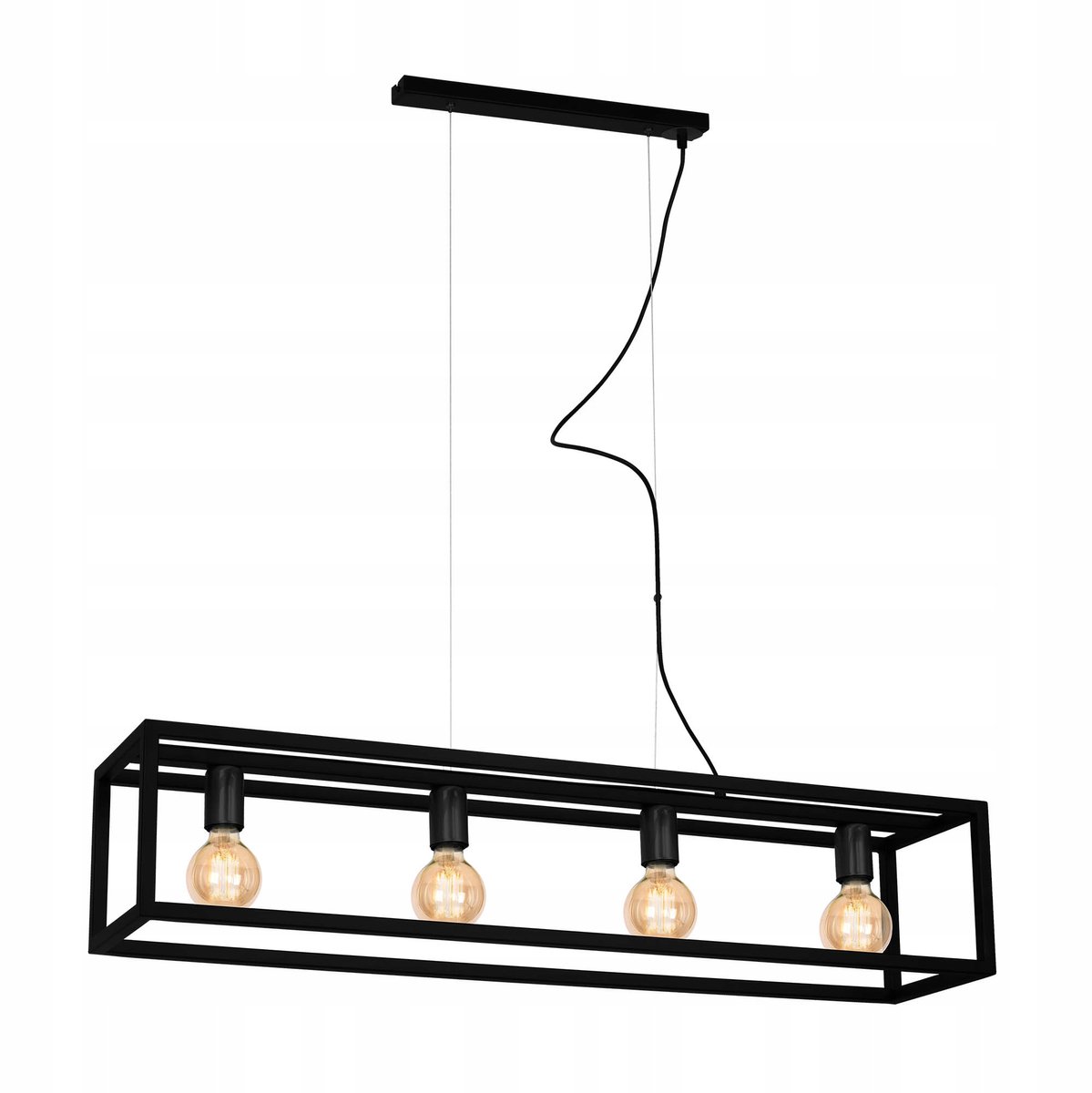 Moderne Zwarte Metalen Hanglamp Loft 4xE27