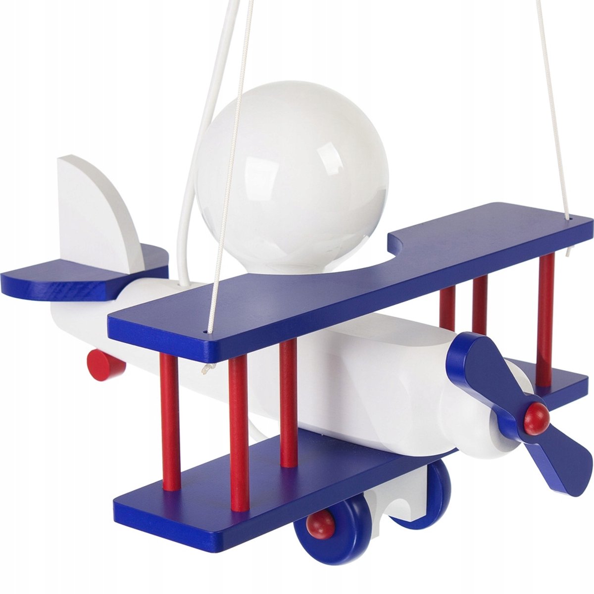Hellux Vlietuig Hanglamp Blauw Hout E27 - Kinderkamer Verlichting