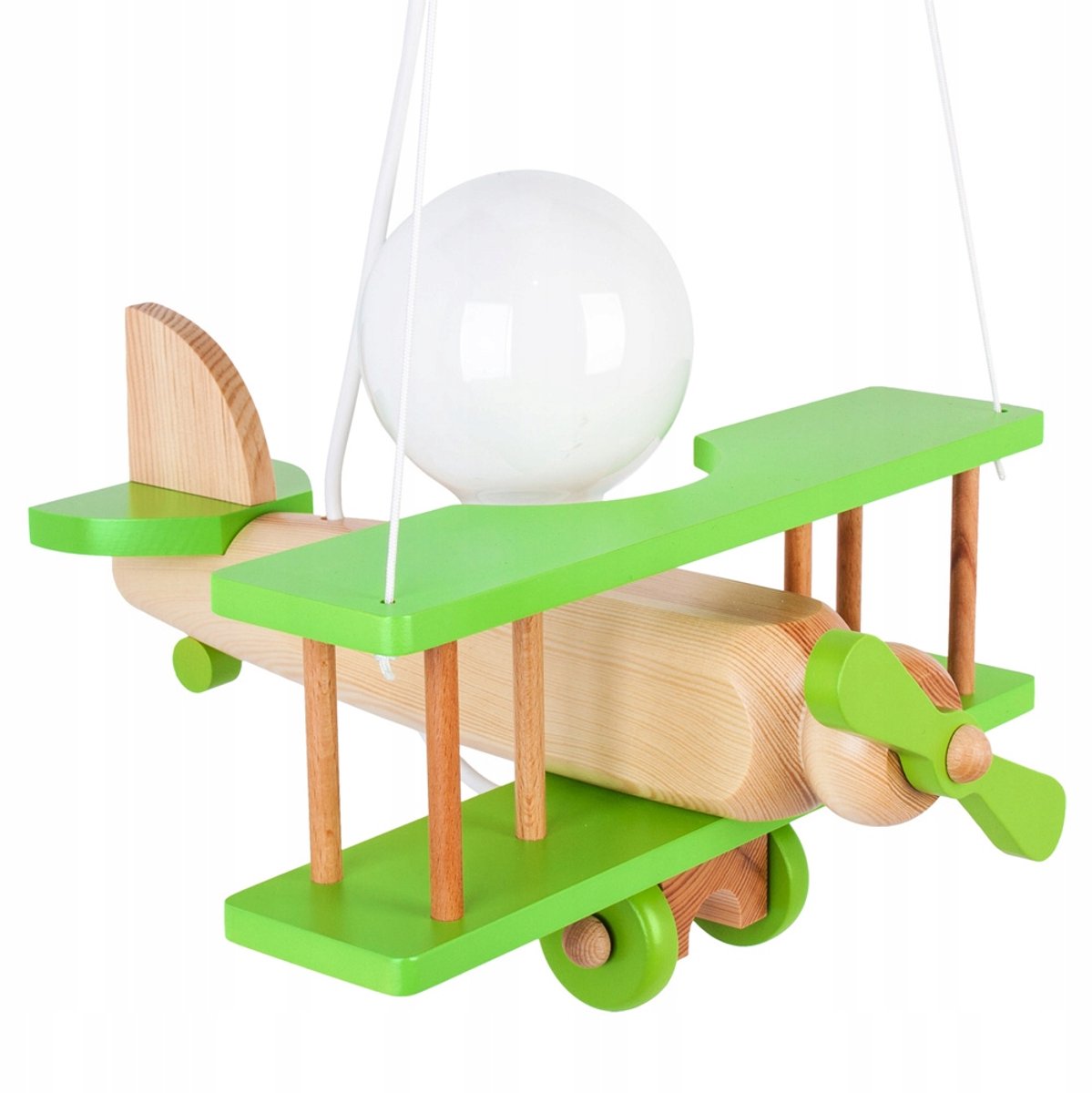 Houten Vliegtuig Hanglamp Groen - Kindvriendelijk en Decoratief