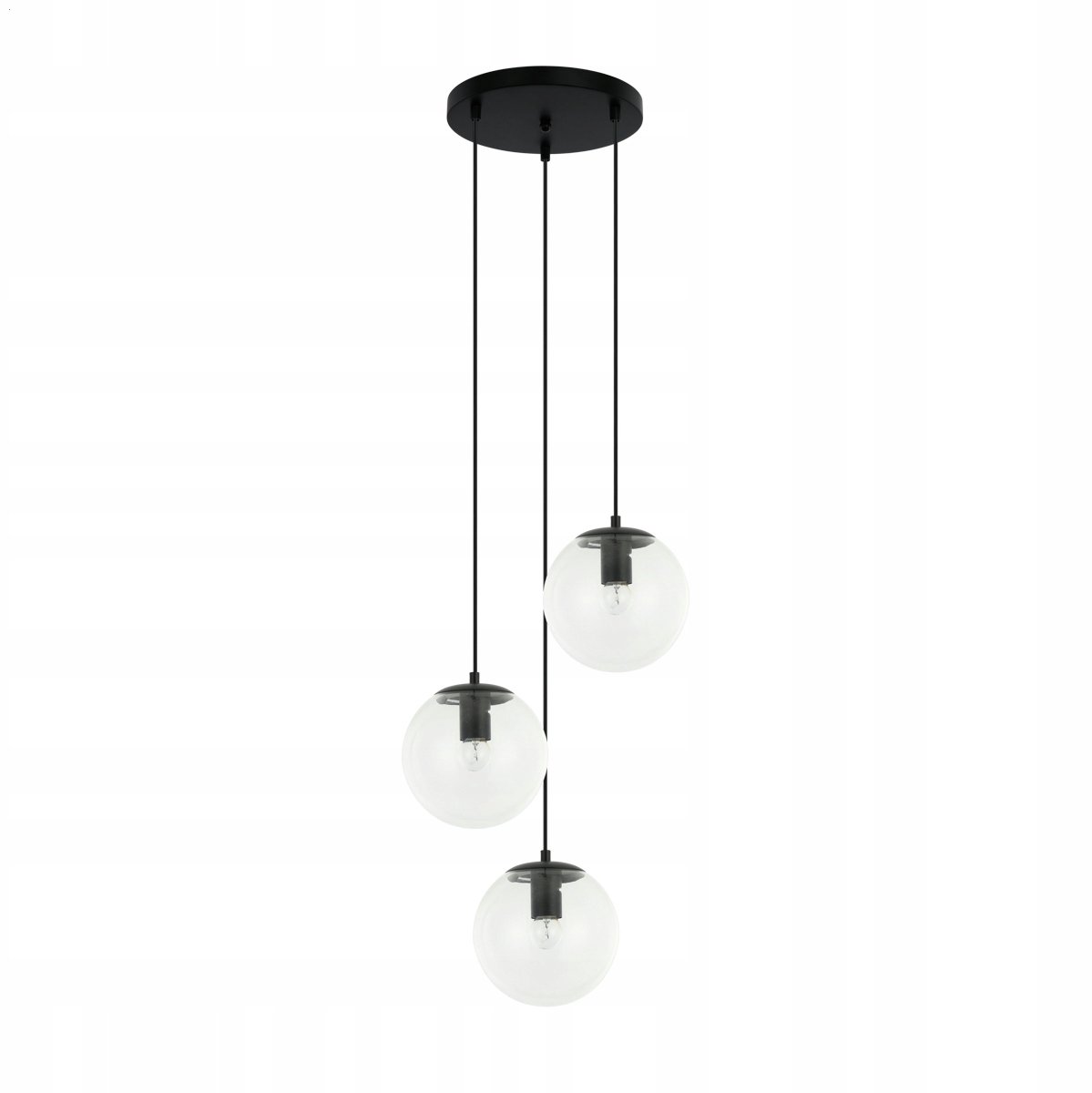 Italux Sarpo PND-58867-3S-BK Hanglamp Zwart Glas E27 3x40W