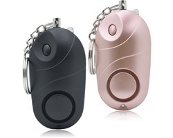 QTTVBTNA Persoonlijk Noodalarm - 140dB Sirene Beveiligingsapparaat - LED Sleutelhangerlamp - Vrouwen Veiligheid Beschermingshulpmiddel - Voor Kinderen & Ouderen - Compact & Draagbaar - Set van 2