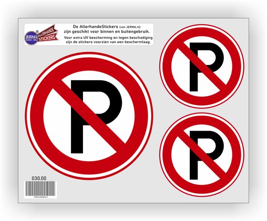 Niet parkeren sticker - E1 - 20 cm Niet parkeren sticker - E1 - 20 cm
