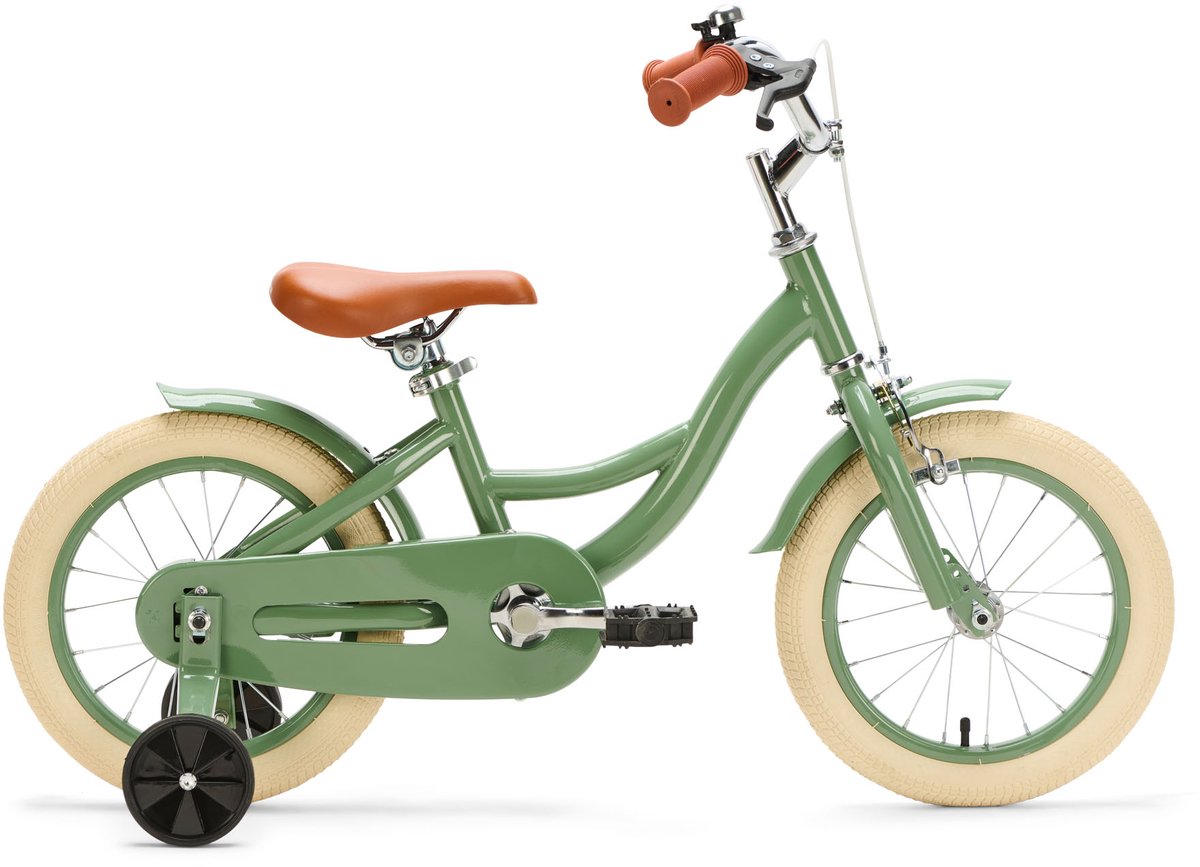 Generation Blanco Kinderfiets 14 inch - Olijfgroen - Fiets voor kinderen van 3 tot 5 jaar