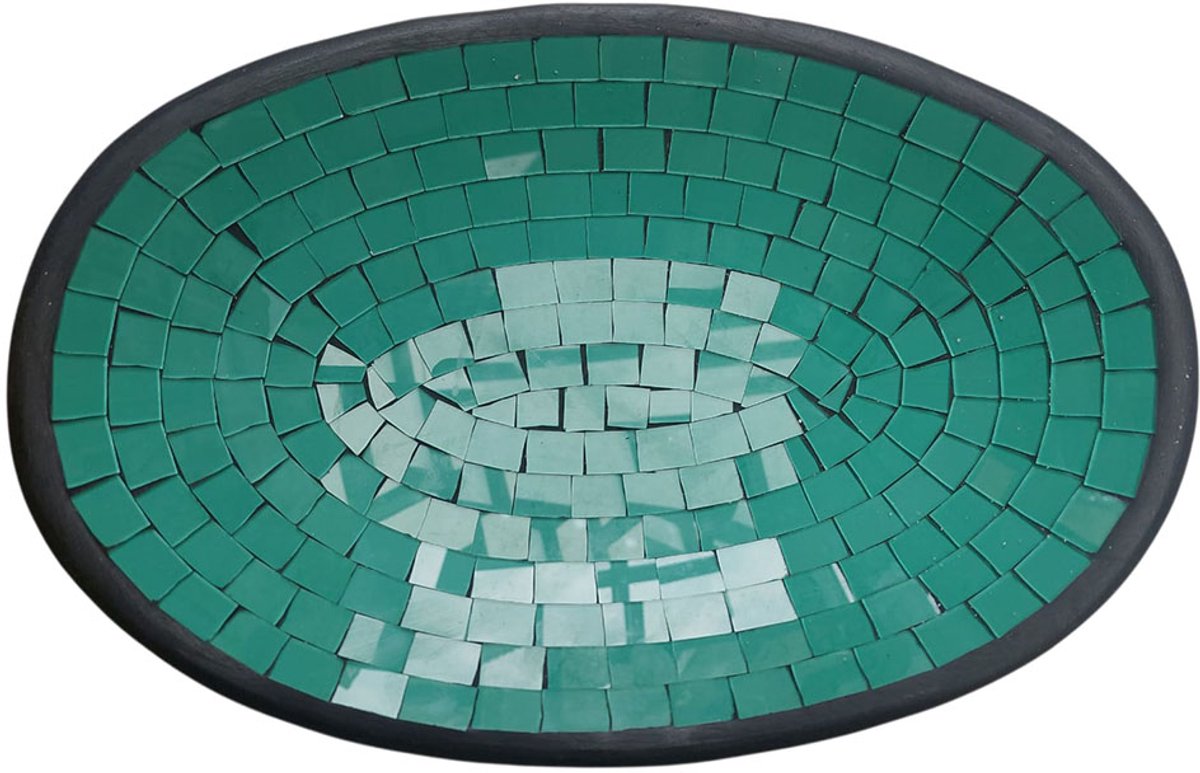 Floz Design ovaal gebogen schaal - fruitschaal of decoratief - turks groen turquoise - 24 x 35 cm - fairtrade gemaakt