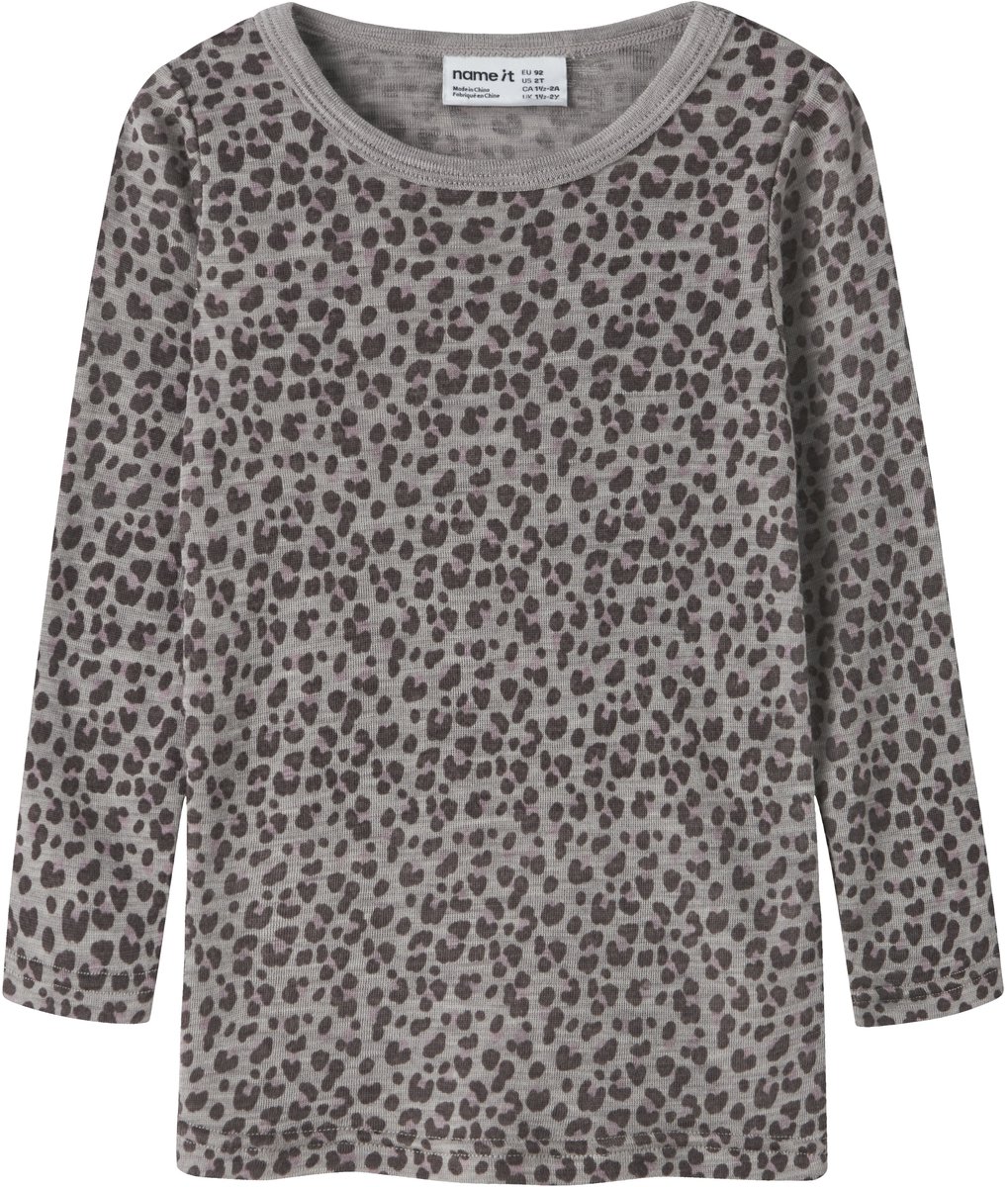 NAME IT - NMFWANG WOOL RIB LS TOP AOP - Meisjes - Lange mouwen shirts