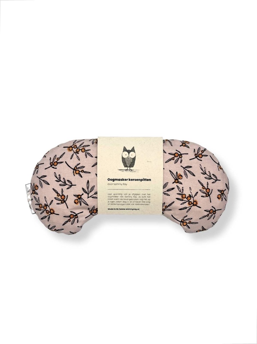 Oogmasker warmtekussen - Bloesemtak roze - Duurzaam cadeau - Kersenpitten - Meditatiekussen - Oogkussen - Yoga - Meditatie - Ontspanning - Migraine