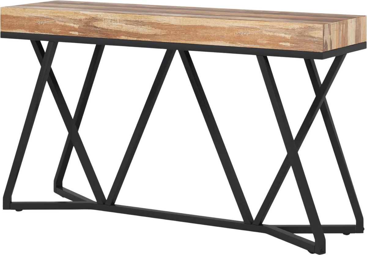 Happiq Haltafel Nero - 140cm - Consoletafel - Wandtafel - Gang of woonkamer - Bruin Houtlook