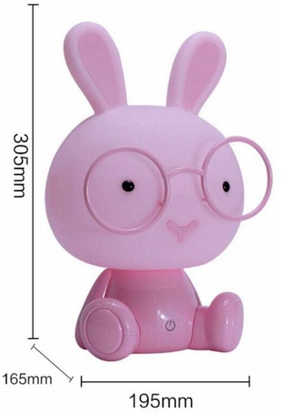 LED Bunny Nachtlampje Theelichtjes voor Kinderen Oogbescherming Noodverlichting Aanraakdecoratie Slaapkamer Nachtkastje Sfeerverlichting, Roze 23cm van Glinrui — afbeelding 3