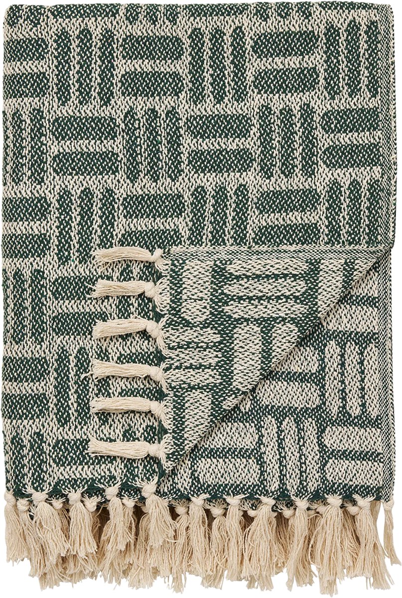 Artichok Amina Plaid Groen - Deken - Voor Op Bank - Over Bed - Zacht - Wol - Polyester - Plaid voor Woondecoratie - 180 x 130 cm