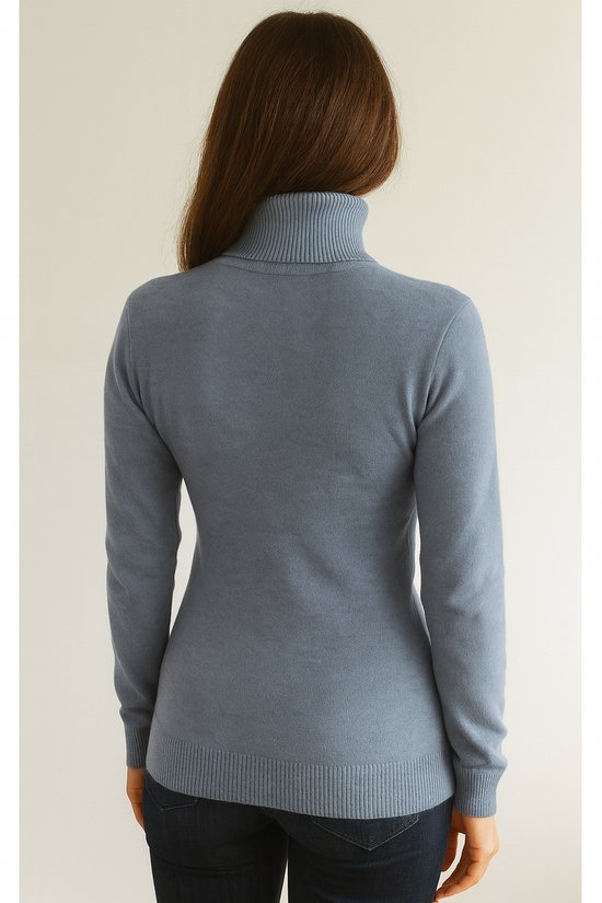 SUNMOOL Pull tricoté - Pull col roulé - pull extra chaud - avec Fourrure - Blauw - Taille : S