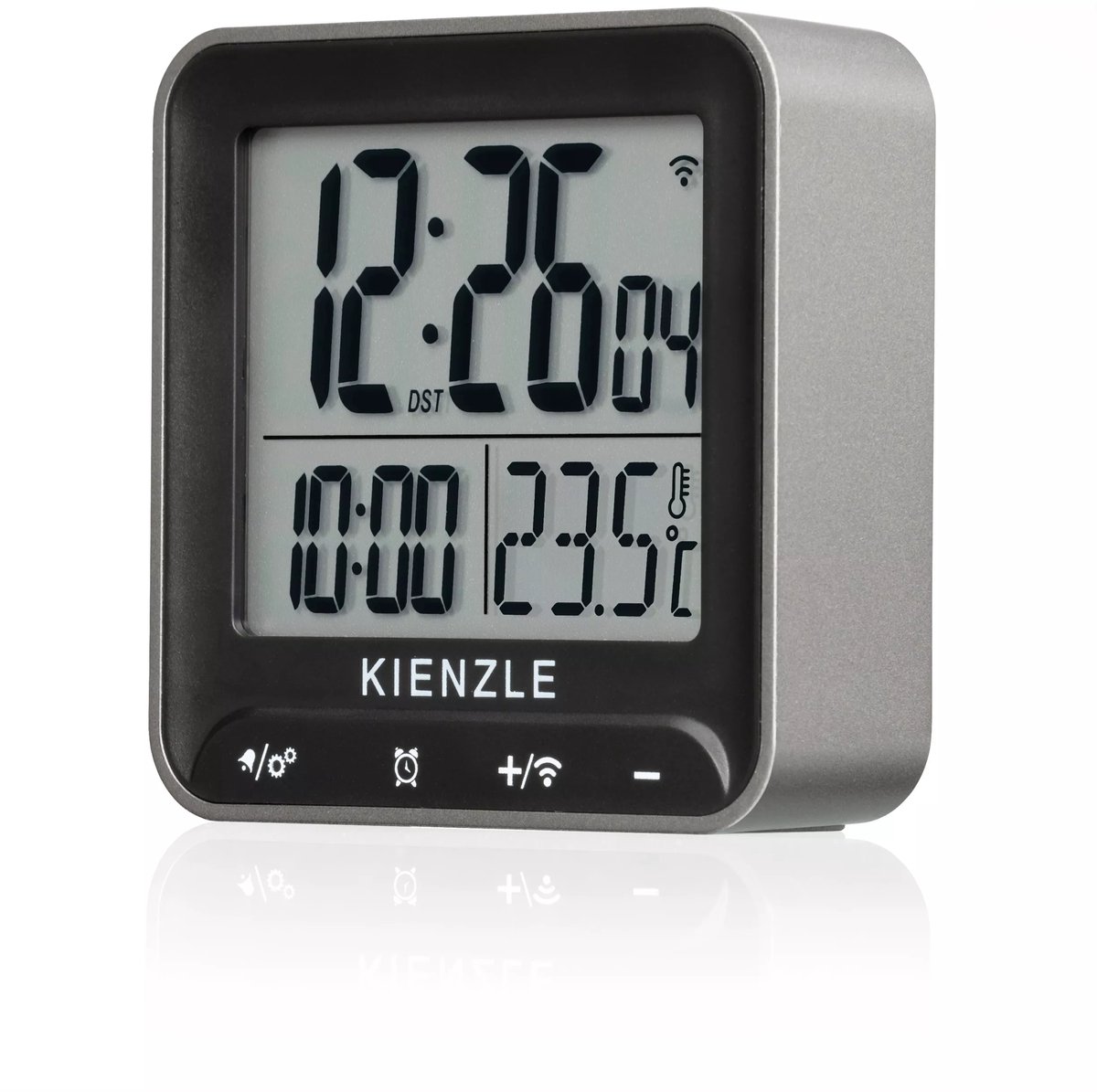 Kienzle Wekker - Vierkant - DCF Signaal - Zilver - Zwart