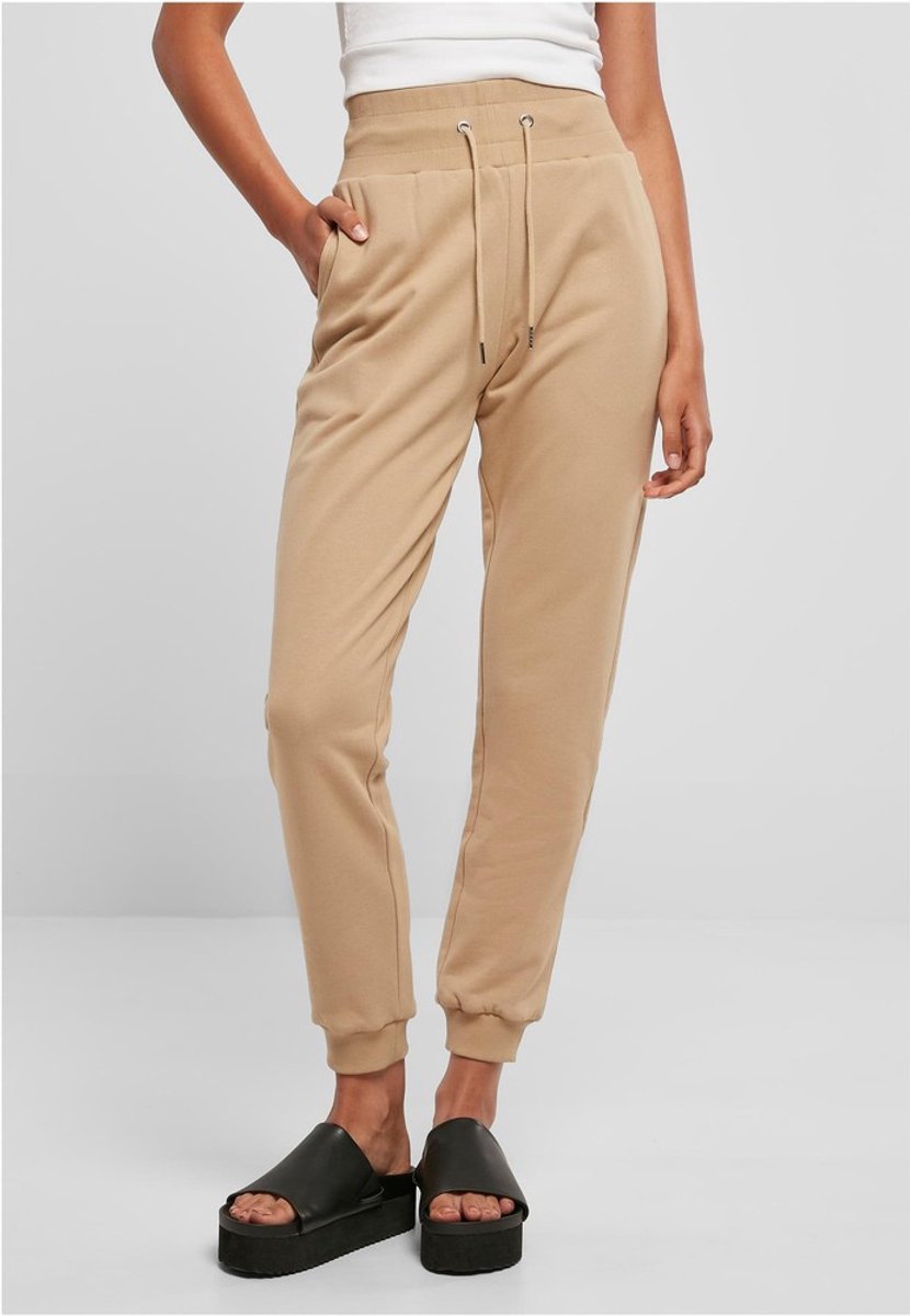 Urban Classics Organic High Waist Dames joggingbroek 3XL Beige