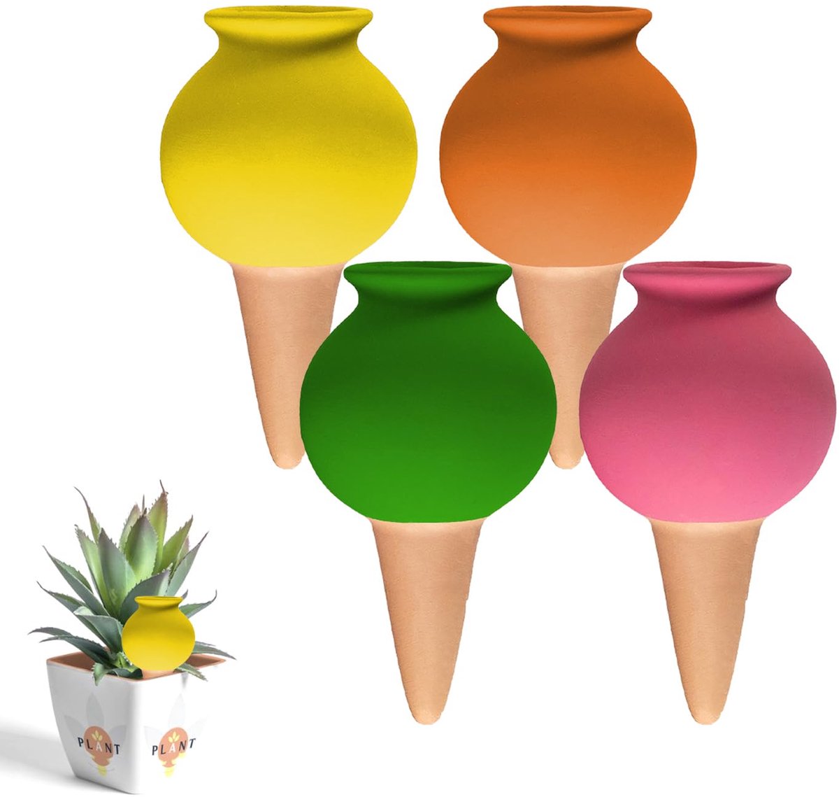 4 Stuks Automatische Plantenbevochtiger – Terracotta Zelfbewateringssysteem voor Binnen- e