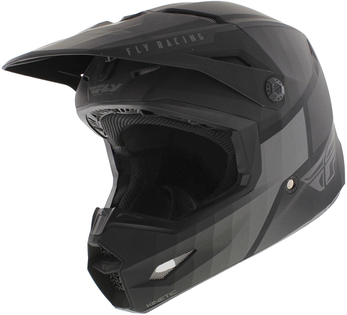FLY Racing Youth Kinetic Drift Ece Helmet Zwart Charcoal Offroadhelm - Helm