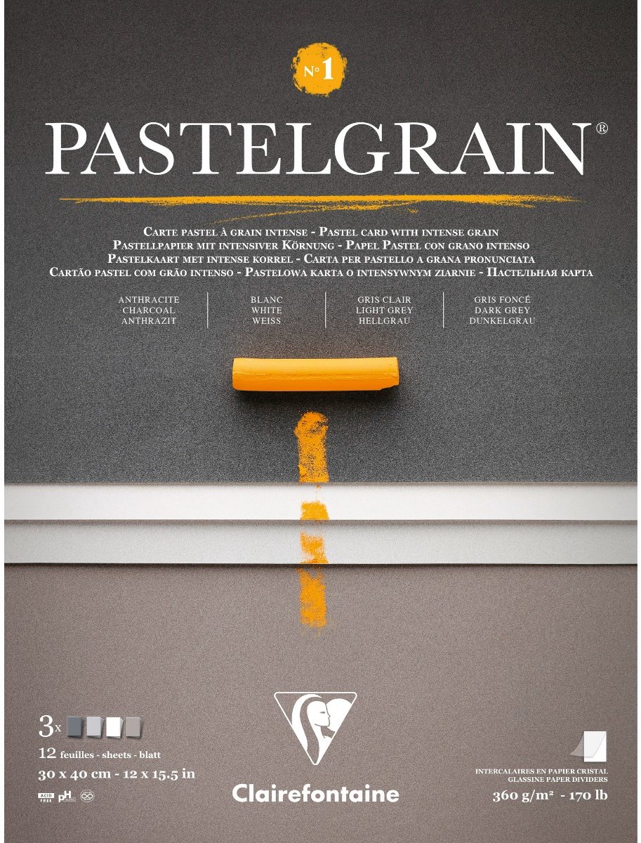 Clairefontaine Pastelmat - No.1 - Pastelgrain - 30 x 40 cm - 4 kleuren