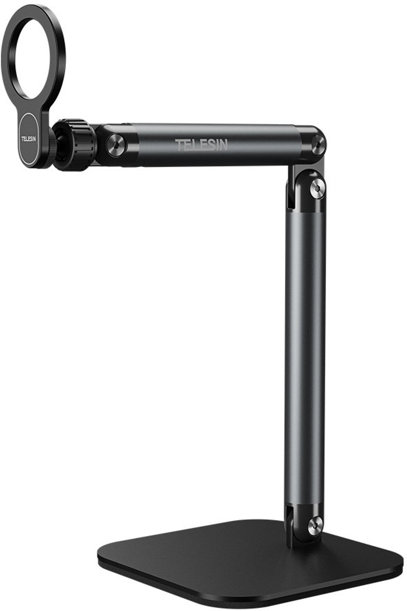 Telesin Live Streaming Desktop Stand met MagSafe - Telefoonhouder In Hoogte Verstelbaar 27-47cm - Stabiele Bureaustandaard - Aluminiumlegering