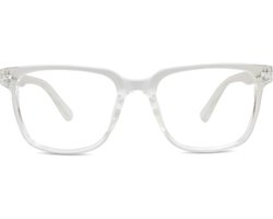 VERTEBRIL Cubo - Sterkte -3.00 – Kleur Transparant - GEEN leesbril - Unisex bril voor veraf - Lichtgewicht montuur – Rechthoekige pasvorm - Hoogwaardig MIN glas - Myopie/bijziendheid - Inclusief etui en doekje