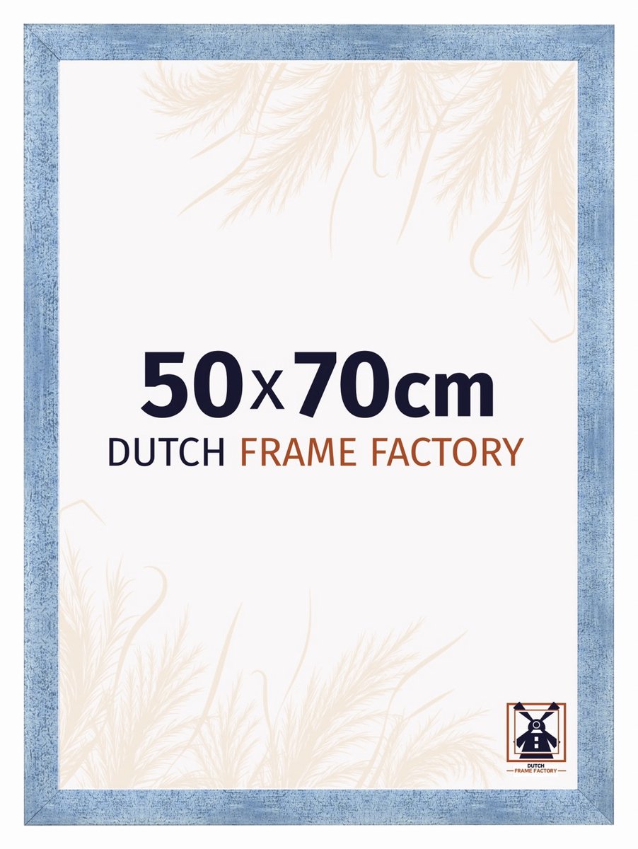 Dutch Frame Factory Fotolijst 50x70 cm - MDF - Helder Blauw Geveegd - Praag