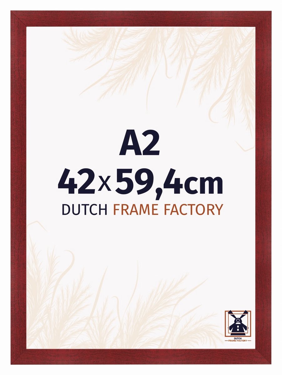 Dutch Frame Factory Fotolijst A2 42x59,4 cm - MDF - Wijnrood Geveegd - Praag