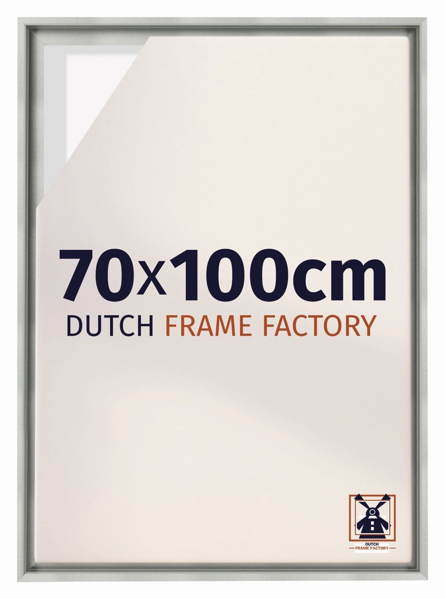 Dutch Frame Factory Baklijst 70x100 cm - Zilver Mat - Geschikt voor Canvasdoek - MDF Baklijst Lausanne