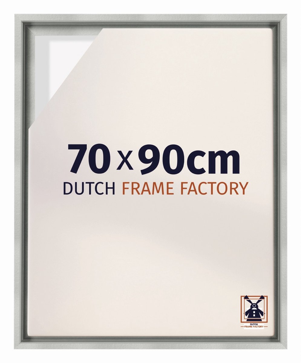 Dutch Frame Factory Baklijst 70x90 cm - Zilver Mat - Geschikt voor Canvasdoek - MDF Baklijst Lausanne