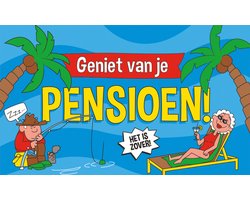 Q2P - Pensioen Gevelvlag - 150x90cm XXL - Pensioen Versiering - Feest Artikelen - Vlaggenlijn - Spandoek