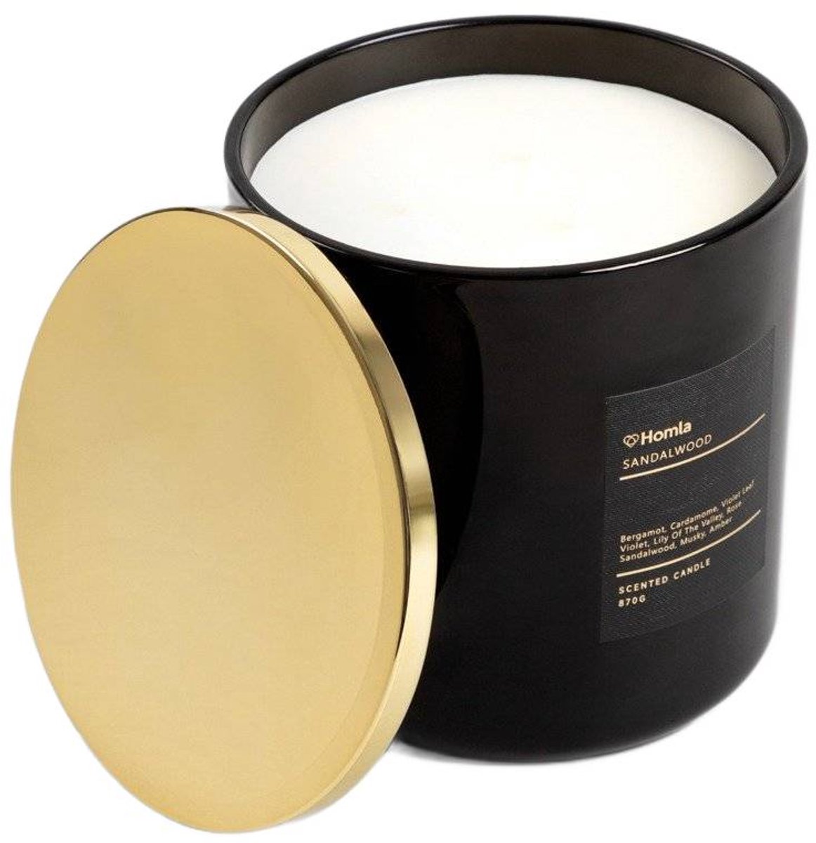 HOMLA - Świeca zapachowa - AURA - Sandalwood - 870 g