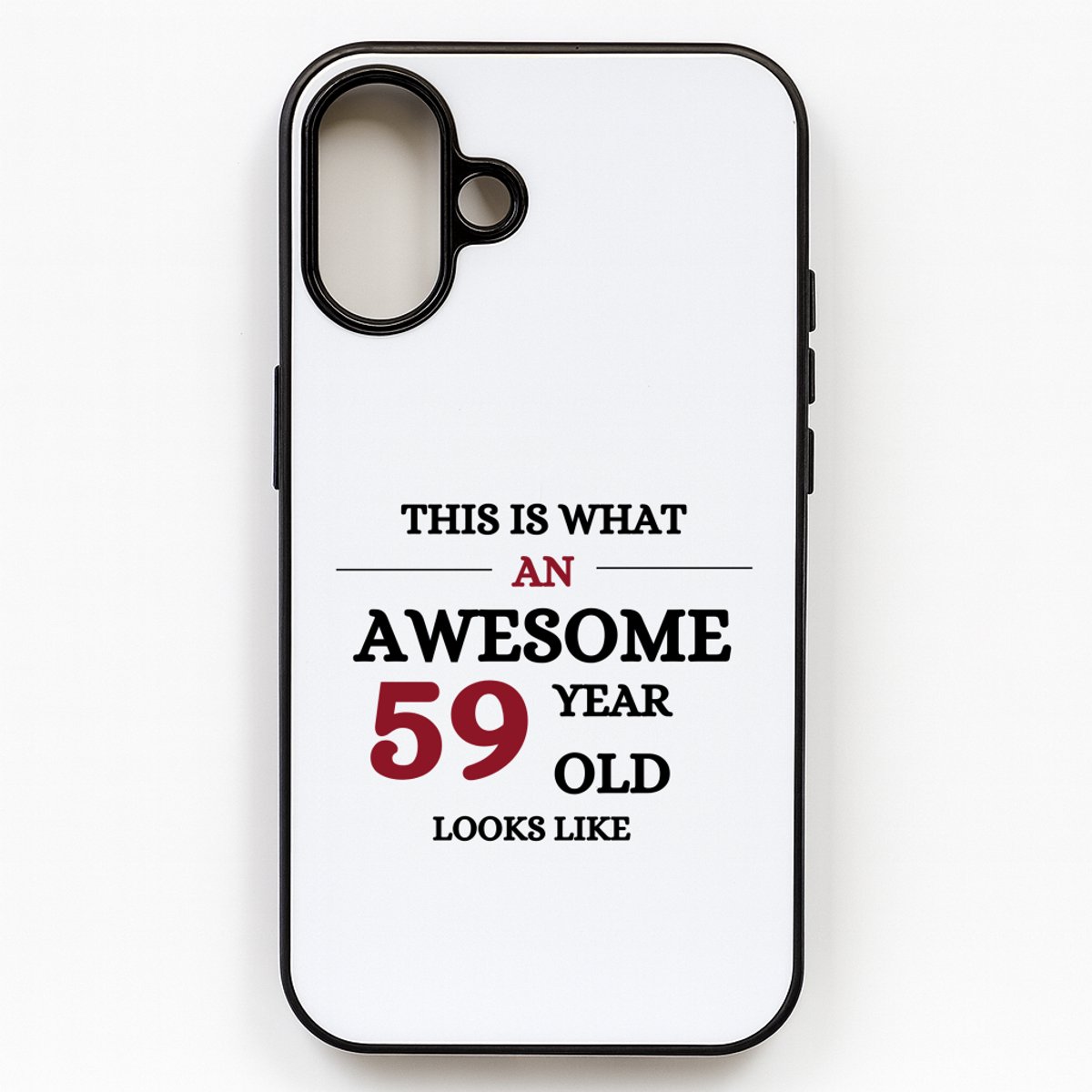 Hacebo® - Awesome 59 year old looks like telefoonhoesje - Hoera 59 jaar - 59 geworden - telefoonhoesjes - verjaardagscadeau - kado - gift - hoesje geschikt voor iPhone 16