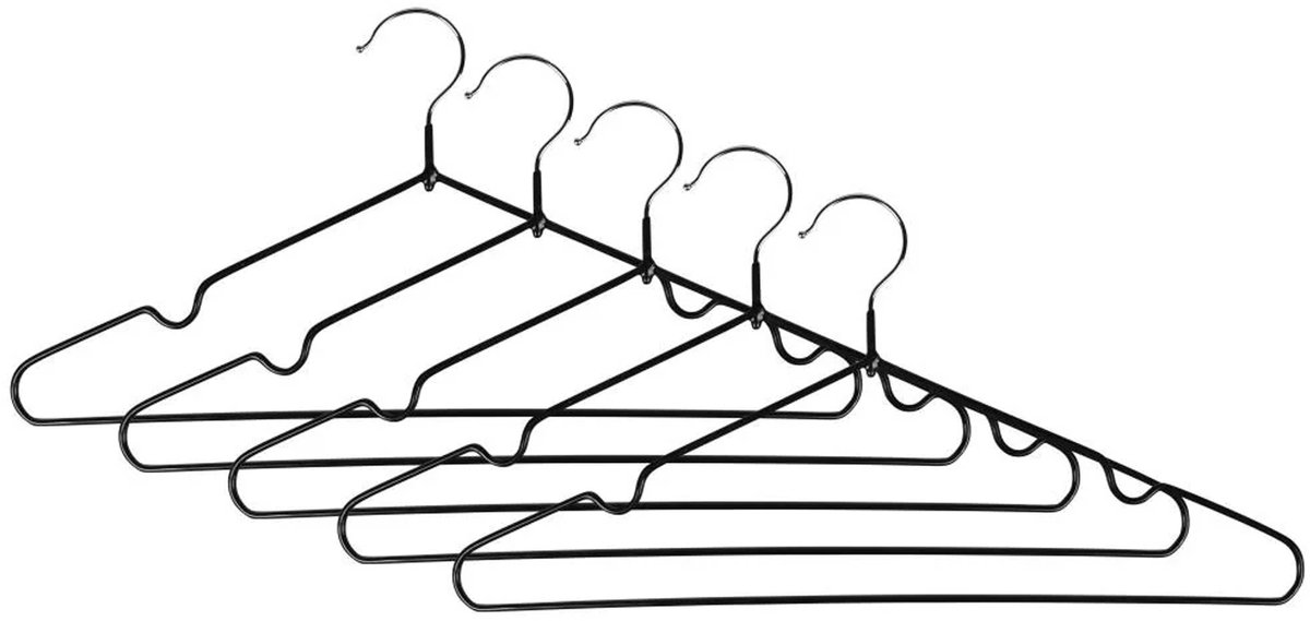 Benson Kledinghangers - 25x stuks - metaal - anti slip - 40 cm - vaste haak - kledingkast inruimen