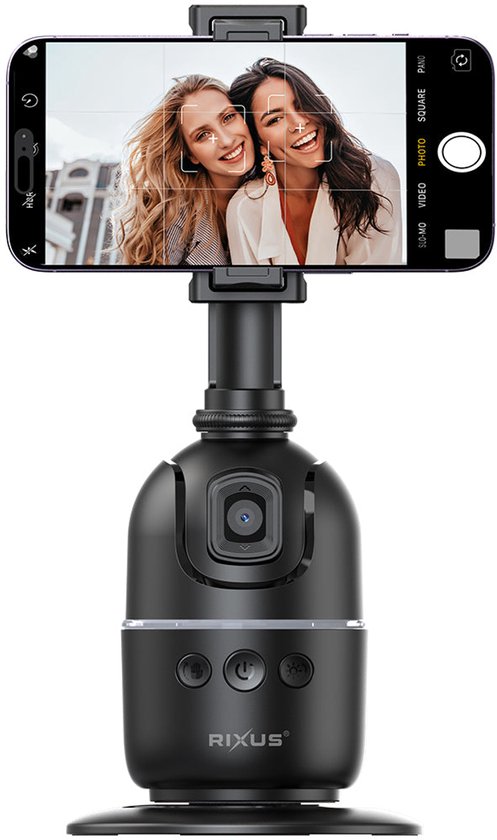 Support de téléphone et Cam Rixus AI avec suivi du Face , rotation à 360° et support d'éclairage pour streaming, vlogging et création de contenu