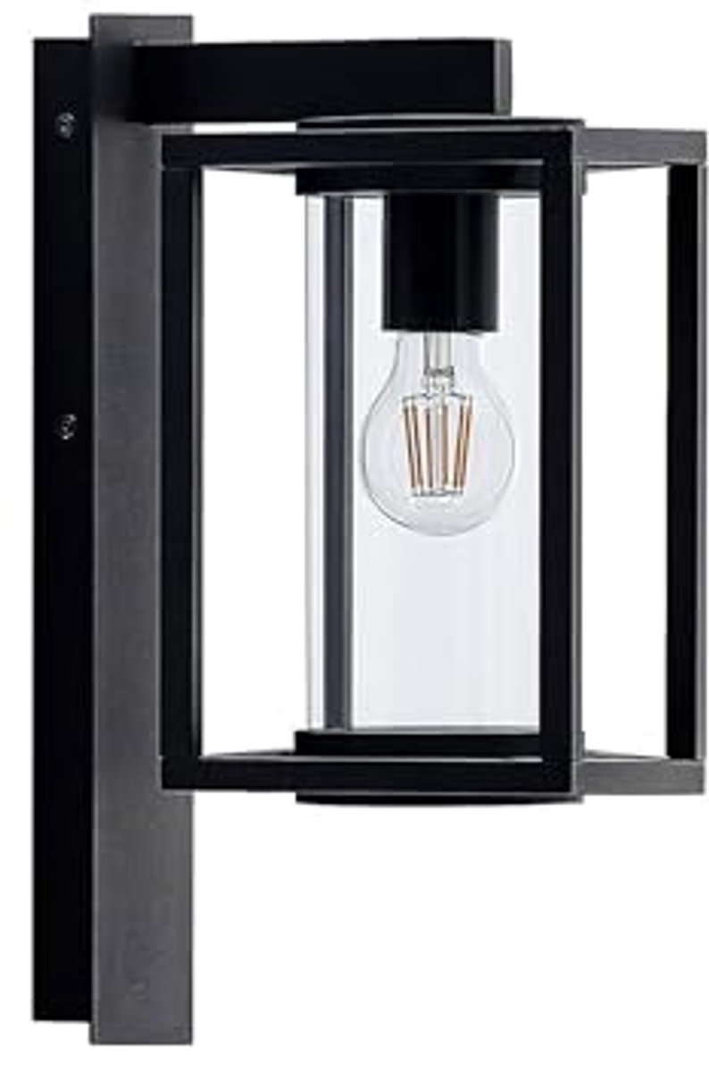 Moderne zwarte wandlamp voor buiten in aluminium - tuinmuurlamp